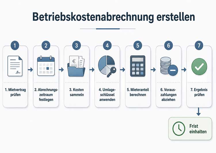 In sieben Schritten zur Betriebskostenabrechnung